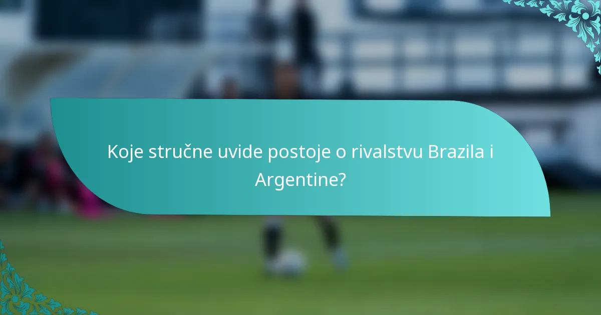 Koje stručne uvide postoje o rivalstvu Brazila i Argentine?