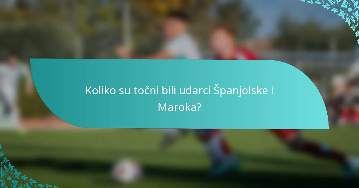 Koliko su točni bili udarci Španjolske i Maroka?